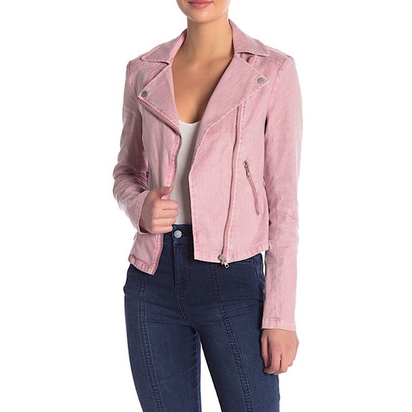 Level 99 Jackets & Blazers - Level 99 Blush Brooklyn Moto-Jacket